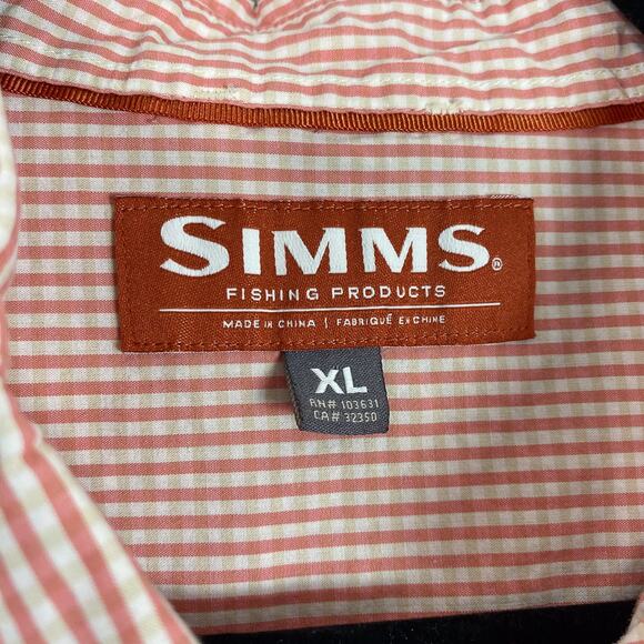 Simms Shirt Mens XL Pink Plaid Long Sleeve Button Up Pockets - Picture 7 of 8